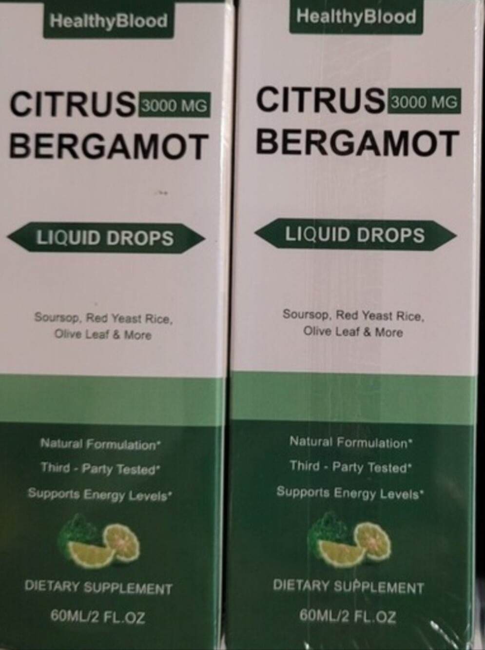 2 - UNOPENED HealthyBlood Citrus Bergamot Liquid Drops.